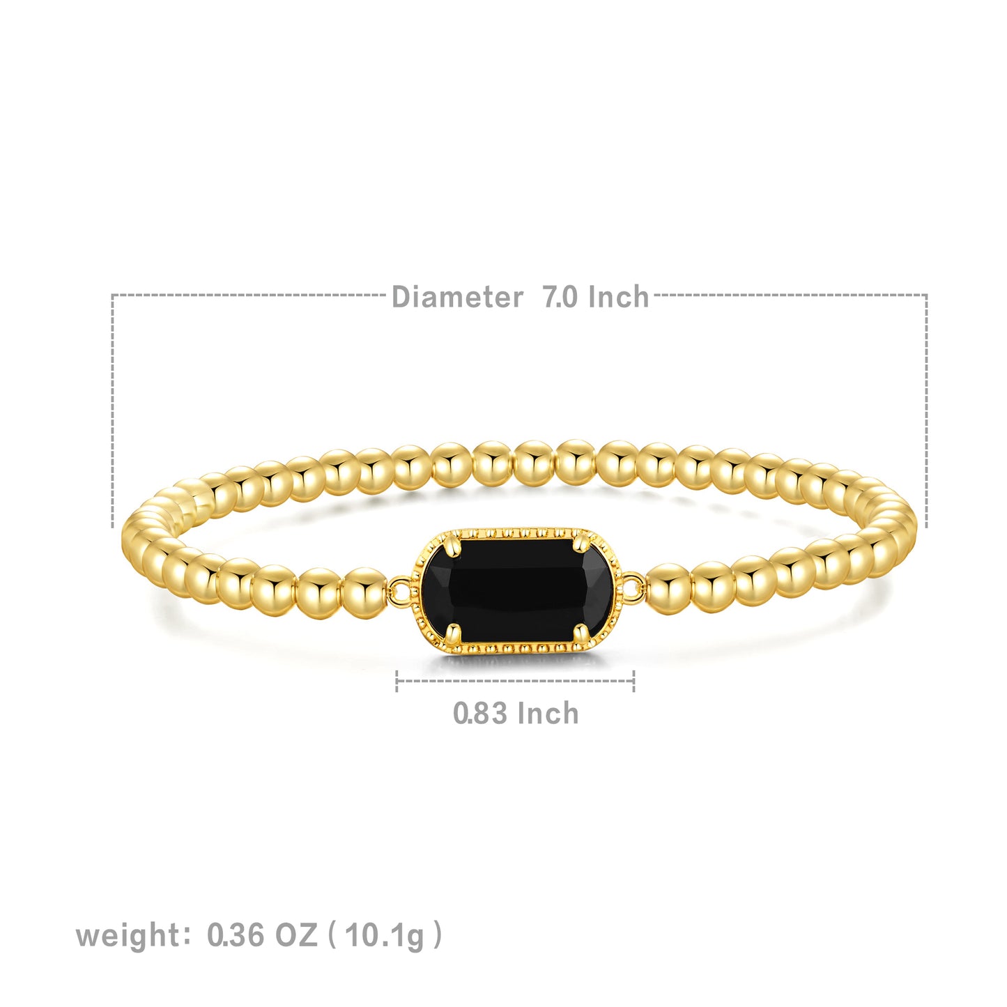December· Black Necklace and Bracelet·Birthstone Necklace and Bracelet Set