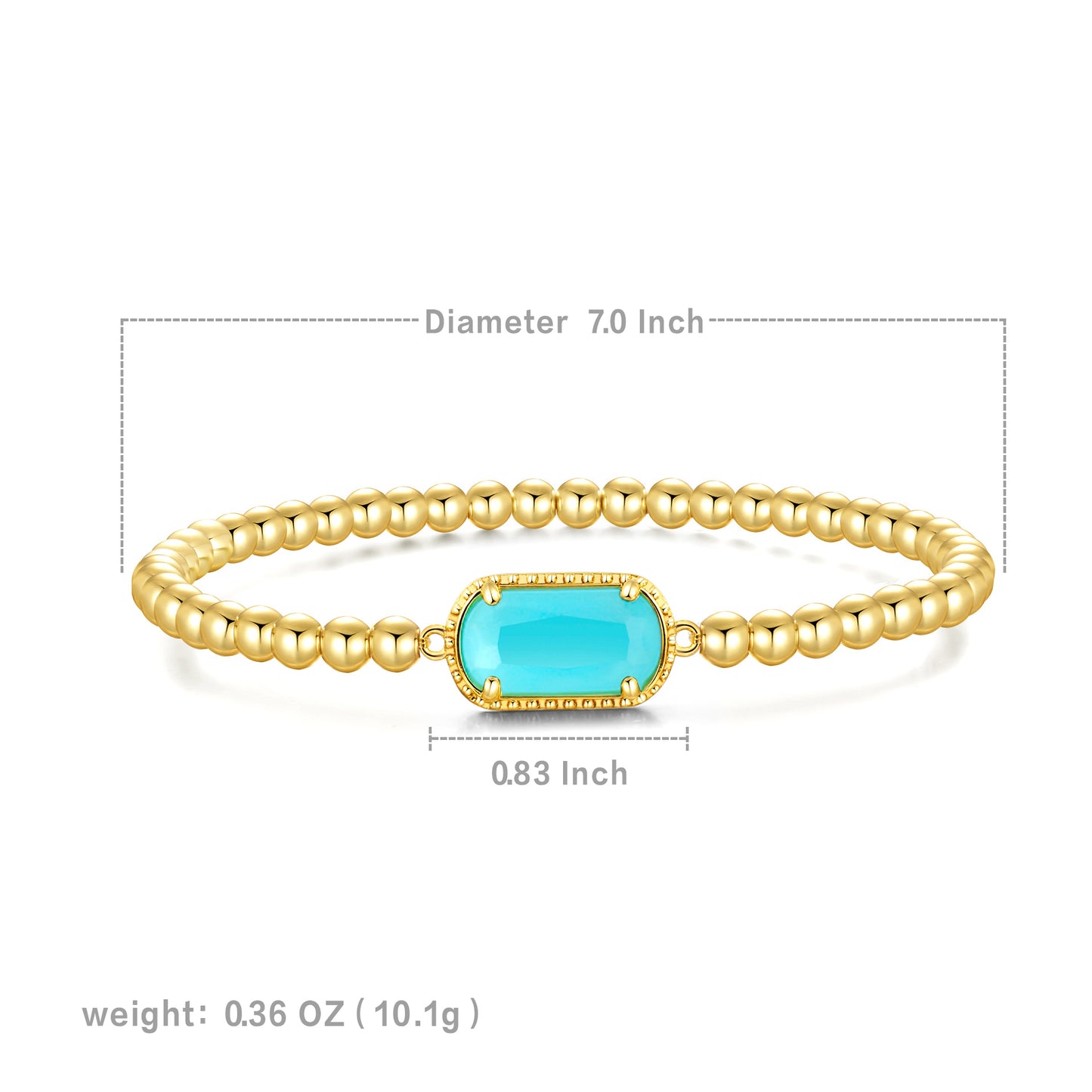 March· Light blue Elegance Bracelet· Birthstone Bracelet