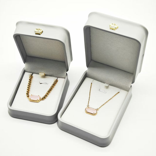 October·Light Pink Necklace and Bracelet·Birthstone Necklace and Bracelet Set