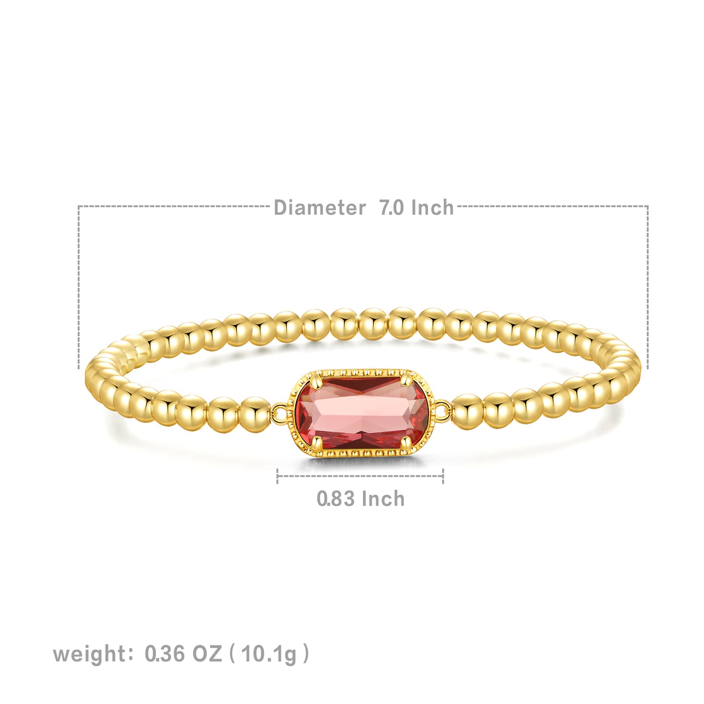 August·Scarlet Necklace and Bracelet·Birthstone Necklace and Bracelet Set