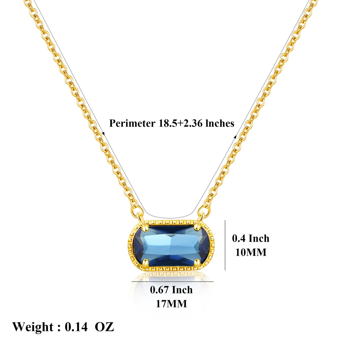 September·Dark Blue Necklace and Bracelet·Birthstone Necklace and Bracelet Set