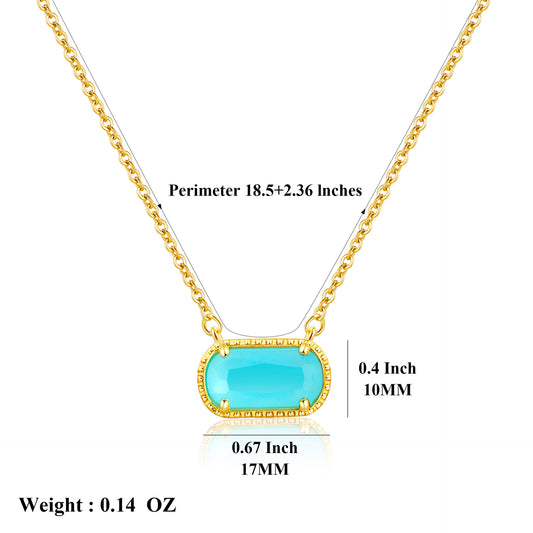 March· Light blue Elegance Necklace· Birthstone Necklace