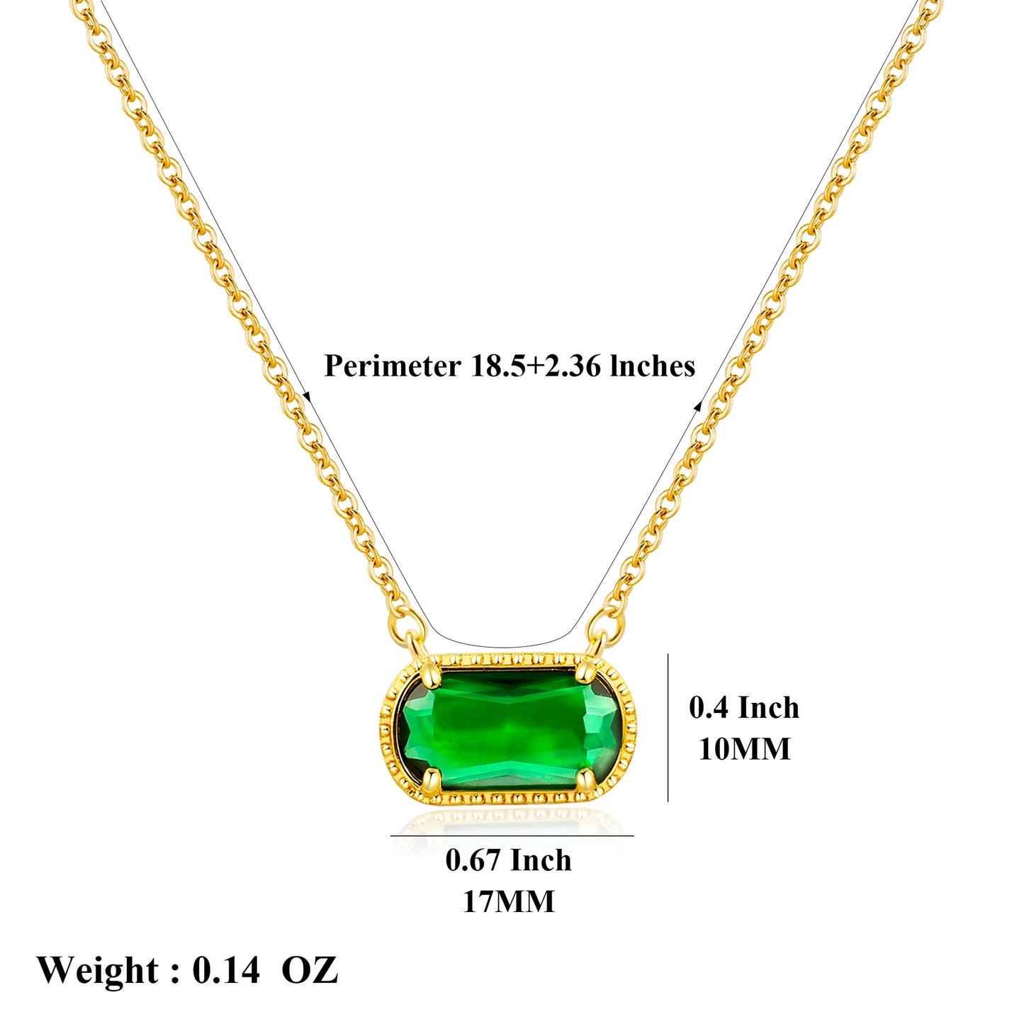 May·Emerald Necklace·Birthstone Necklace