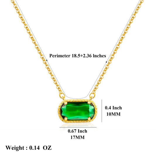May·Emerald Necklace·Birthstone Necklace
