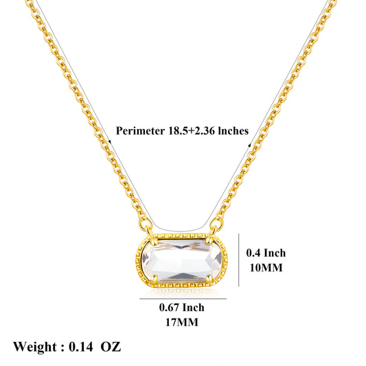 June·White Necklace·Birthstone Necklace